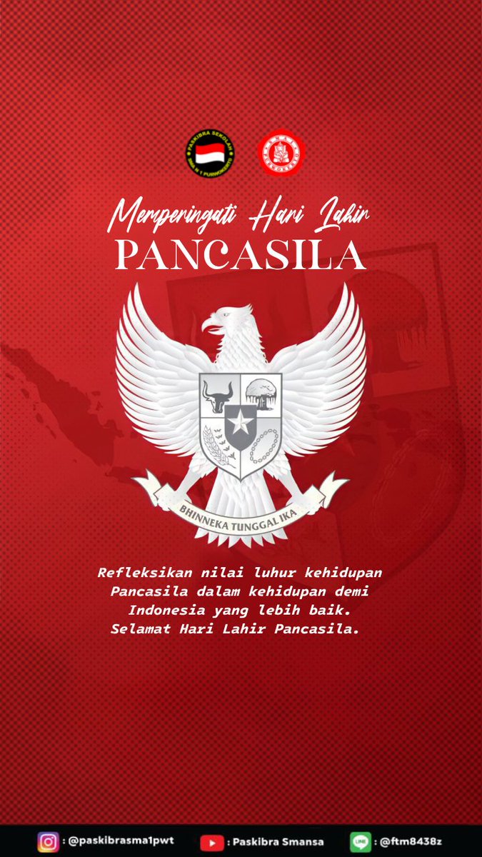 Salam Paskibra!!🇮🇩🇮🇩

Kaulah dasar kukuh penopang negara, memberi kami tumpuan untuk meraih cita-cita.

Kami Paskibra Smansa mengucapkan Selamat Hari Lahir Pancasila 1 Juni 2023.