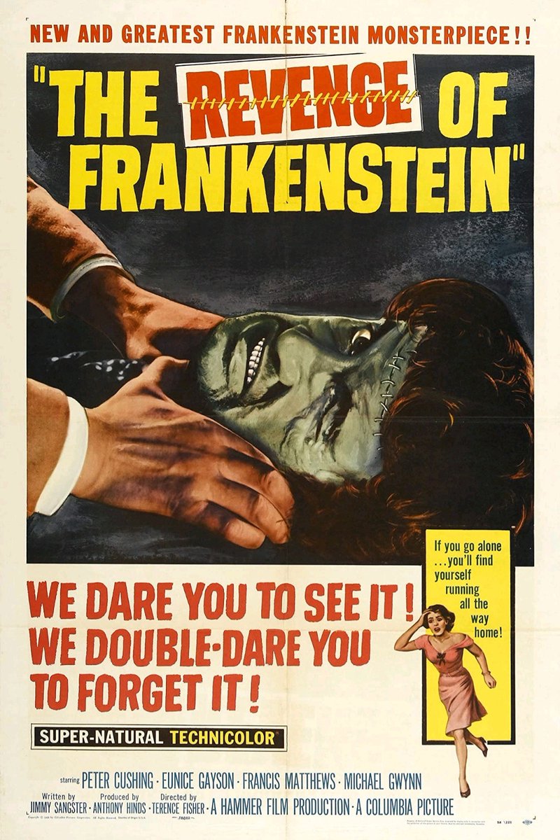 Released June 1, 1958.
#TheRevengeofFrankenstein
#PeterCushing 
#horror #scifi #sciencefiction