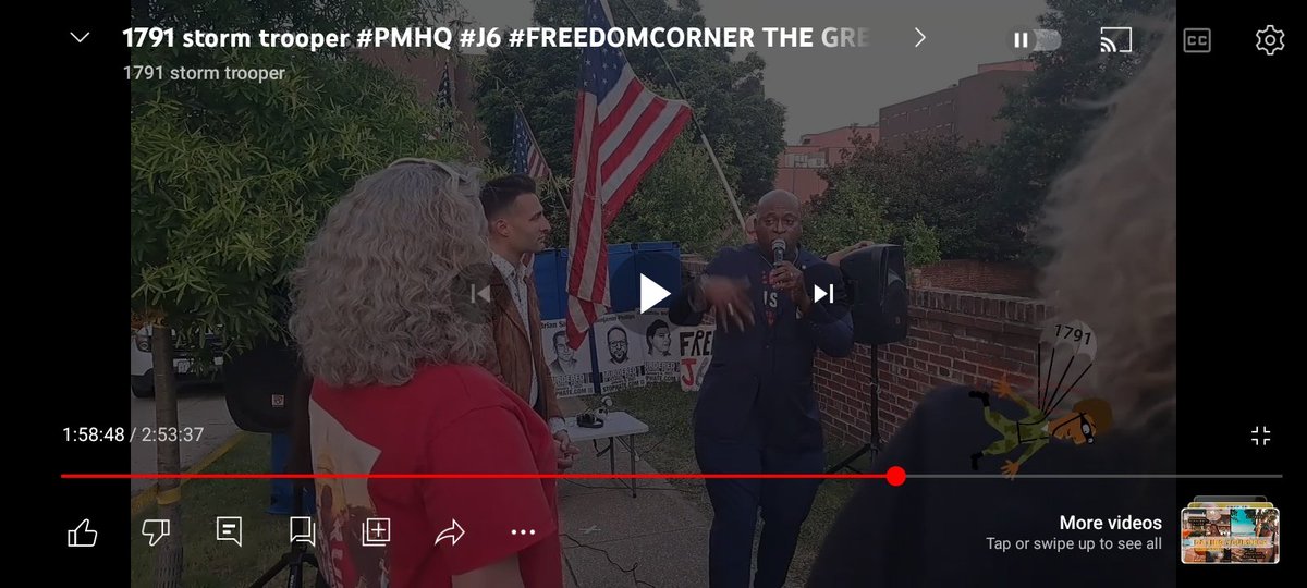 DianthaSol's tweet photo. Infamous covid-denying mega-grifter insurrectionists #SimoneGold and #JohnStrand were at #FreedomCorner this evening. I can't review or watch but if he or she spoke and you got a link/time, please reply with it. He's being sentenced tomorrow.  Here's some:
https://t.co/z6pT7buq2M https://t.co/U7kzPeoyRc