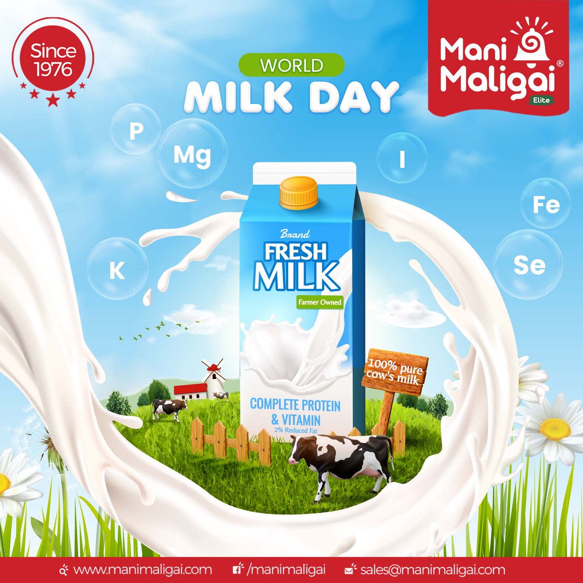 Let us begin each day with the nutrients of milk in order to be healthy and joyful. 

Wish you a very Happy World Milk Day.

#Manimaligai #Pollachi #Groceryshop #Supermarket #Manimaligaisupermarket #WorldMilkDay #NutritionalPowerhouse #DairyDelights #SupportFarmer #Milk #Dairy