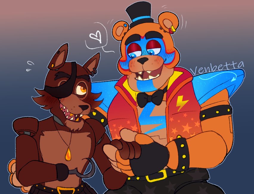 _____Ven_____'s tweet image. Some Space Pirate (Foxy x Glamrock Freddy) art 🌠🪝✨️
.
.
I was commissioned by
@SleepiestBoris (and the designs/color belong to them!)
#glamrockfreddy #foxythepirate #foxyxfreddy #foxyxglamrockfreddy  #fnafsecuritybreach #fnaffanart