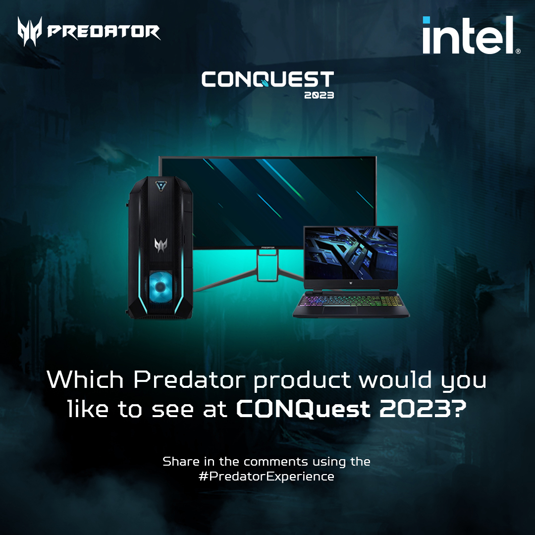 predatorph's tweet photo. Which Predator Gaming product are you looking forward to trying &amp; test at the CONQuest Festival 2023? Share us in the comments. 💻🖥️🖱️🎧​

Visit the Predator Steelgarde booth! ⚙️🖤​

#ItLiesWithin ​
#IntelGaming
#PredatorCONQuest2023 https://t.co/LY2EiqyBl1