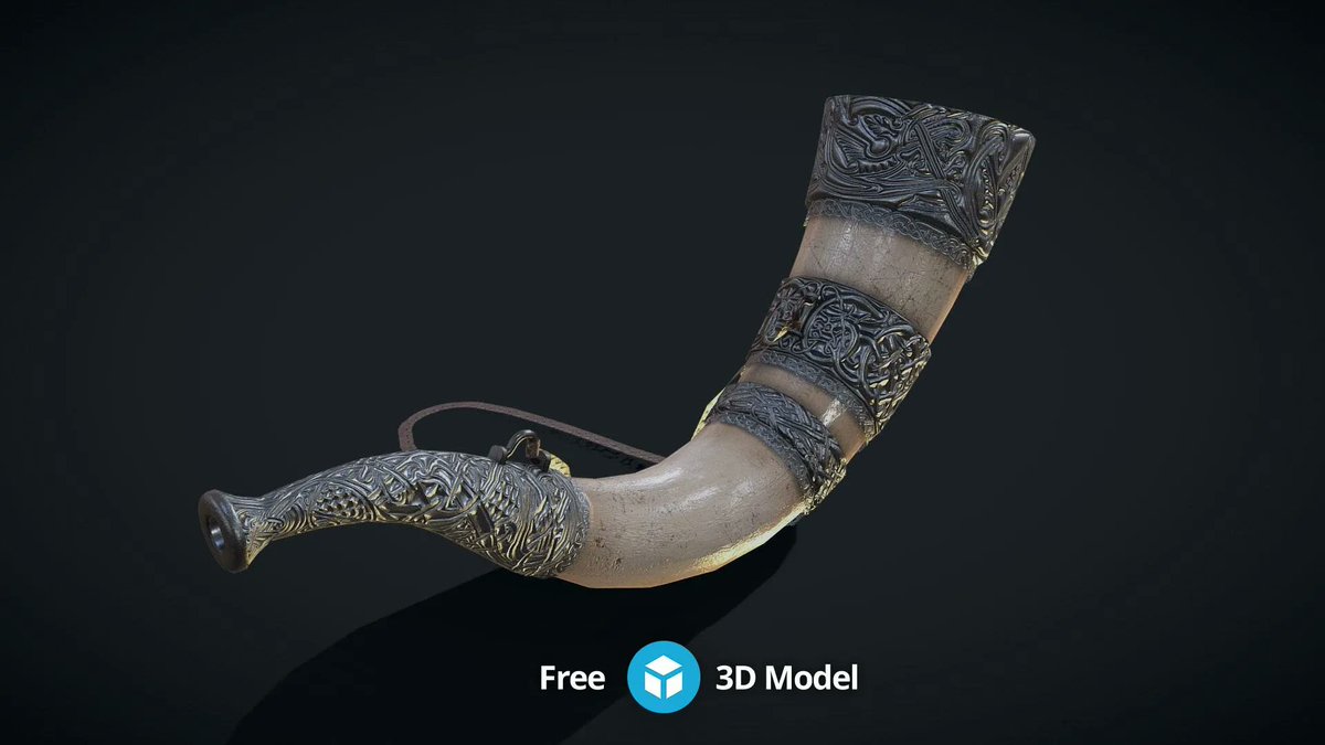 Free #creativecommons 3D model download: 'Warhorn (GAMEREADY) Lowpoly' by vincentkiss 👉 skfb.ly/oGH8I #3D