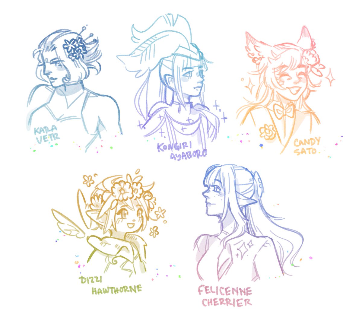 doodles i did at #ffxivprom !! 🌟