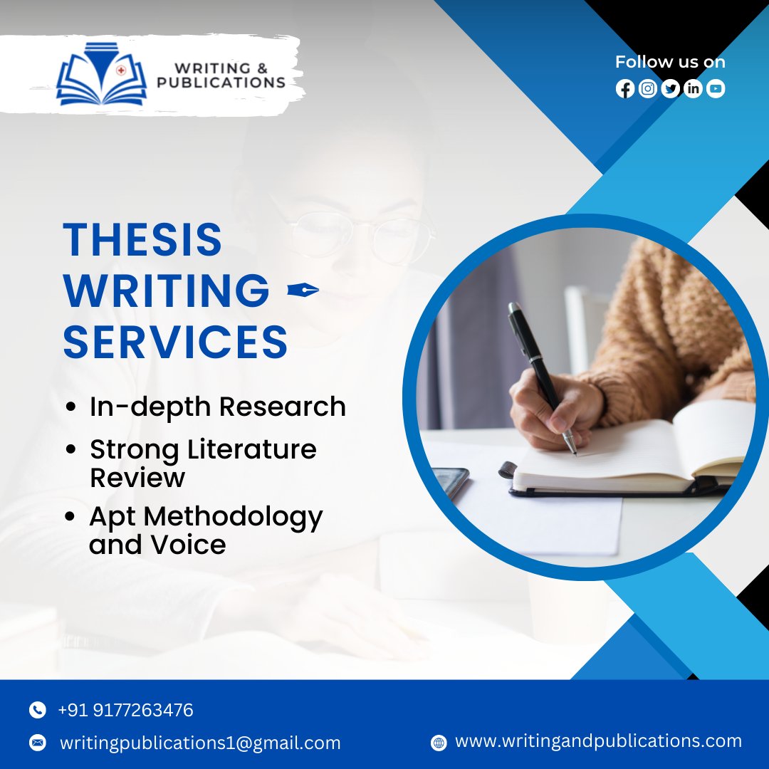 We at Writing and Publications offer outstanding thesis writing services!  
#writtingandpublications #vizag #thesiswriting #writersblock #PhD #DissertationMethodology  #research  #datacollection #dataanalysis #quantitativeresearch #qualitativeresearch #MixedMethodsResearch
