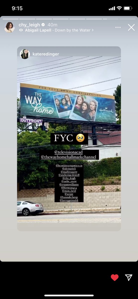 Seeing a “for your consideration” billboard with @chy_leigh on it just made my night. 🤞🏻👏🏻