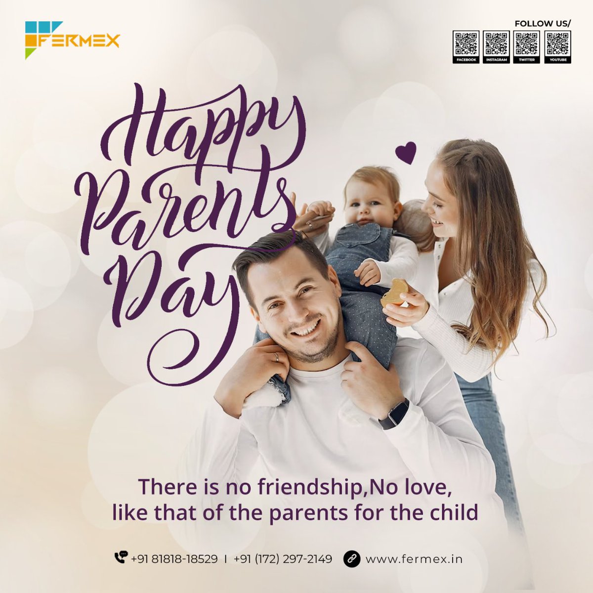 Today, we honor the guiding lights in our lives – our beloved parents! 🌟❤️ Celebrating World Parents Day with gratitude for their unwavering love, sacrifices, and endless inspiration. 

#ParentsDay  #FamilyForever #fermex