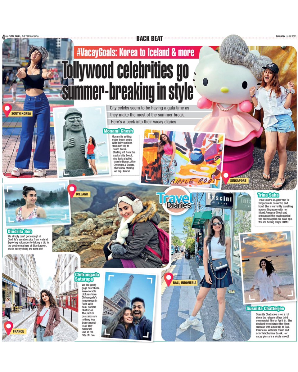 Need some #vacayvibes? From #France to #Iceland, #Singapore to #SouthKorea and #Bali, take a look at how your favourite #Tollywood celebs are #holidaying, all in today’s edition! 

#tollywoodactor #trinasaha #monamighosh #oindrilasen #chitrangadasatarupa #susmitachatterjee