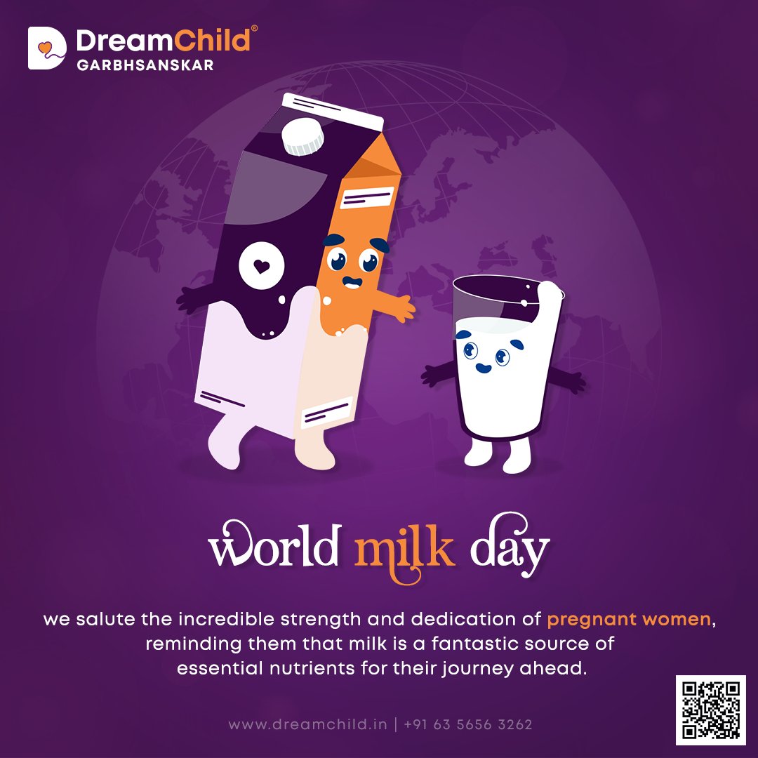 'Milk: the perfect companion for your pregnancy journey. Celebrate World Milk Day with us as we appreciate the nutritional power it offers to expecting mothers. 🌟🥛”

#NutritionForMoms #WorldMilkDay #MilkDay
#MilkForHealth #MilkBenefits #MilkPower
#DairyGoodness #MilkForLife