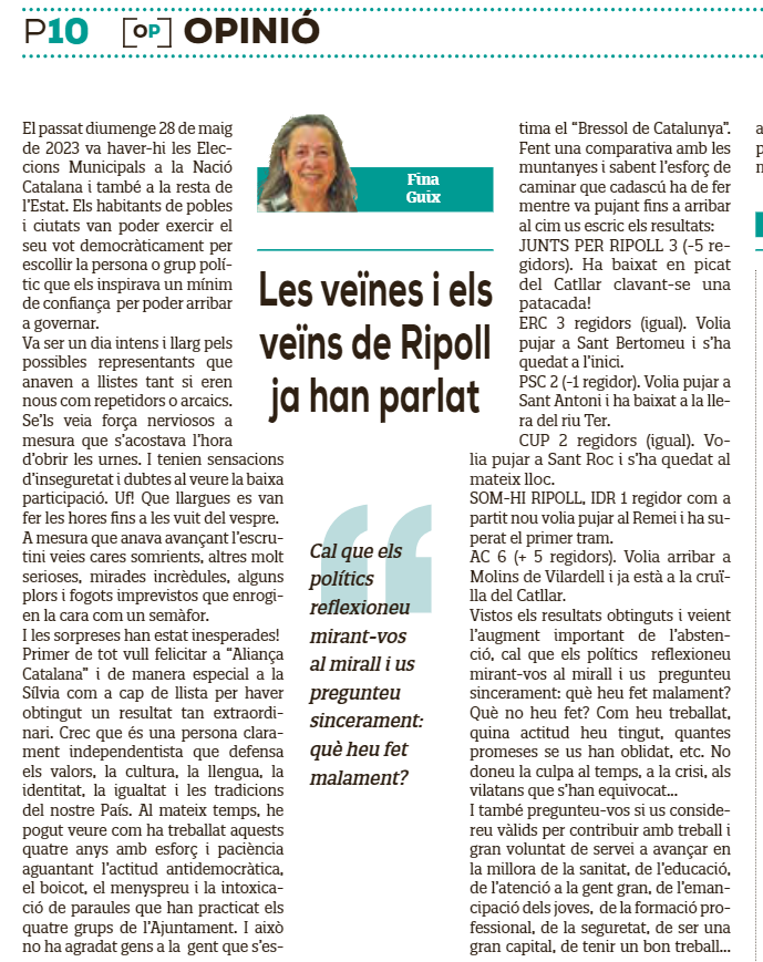 orriolsderipoll's tweet photo. Ripoll ha parlat i ho ha fet com jo, amb honestedat i amb contundència.

#SalvemRipoll https://t.co/7ZM6t9v37a