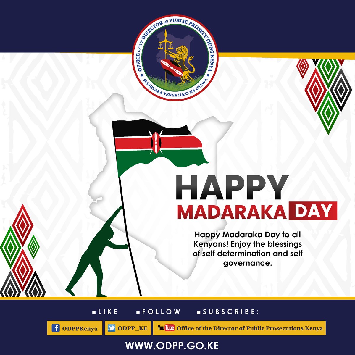 Happy Madaraka Day to us all! God bless Kenya! #HakiNaUsawa