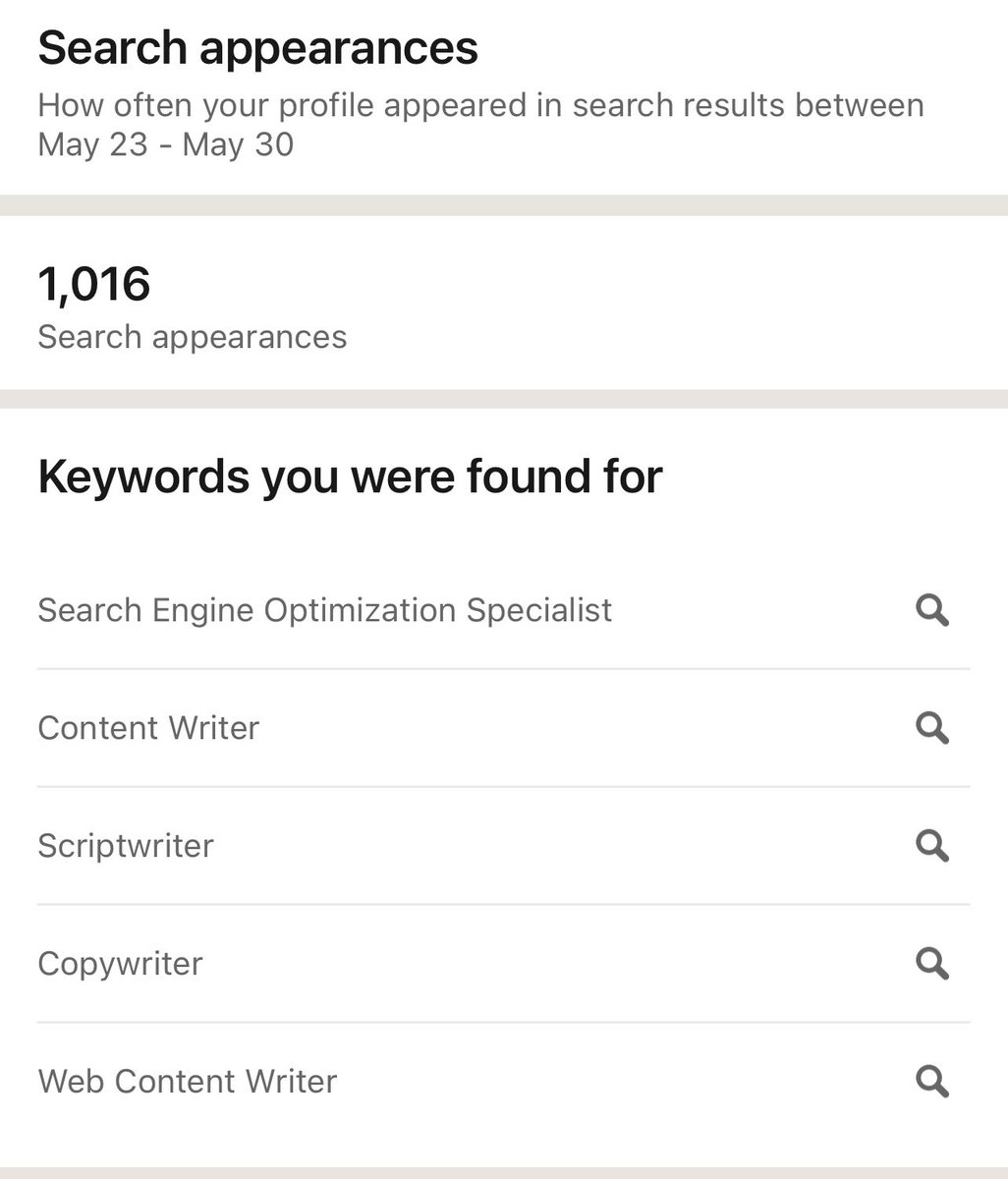 SEO_Typist's tweet image. 1016 search results in 1 week🤩

Imagine if you could generate even only 1% leads from these search appearances 🔥

This is how optimization works✌️

#linkedinprofileoptimization