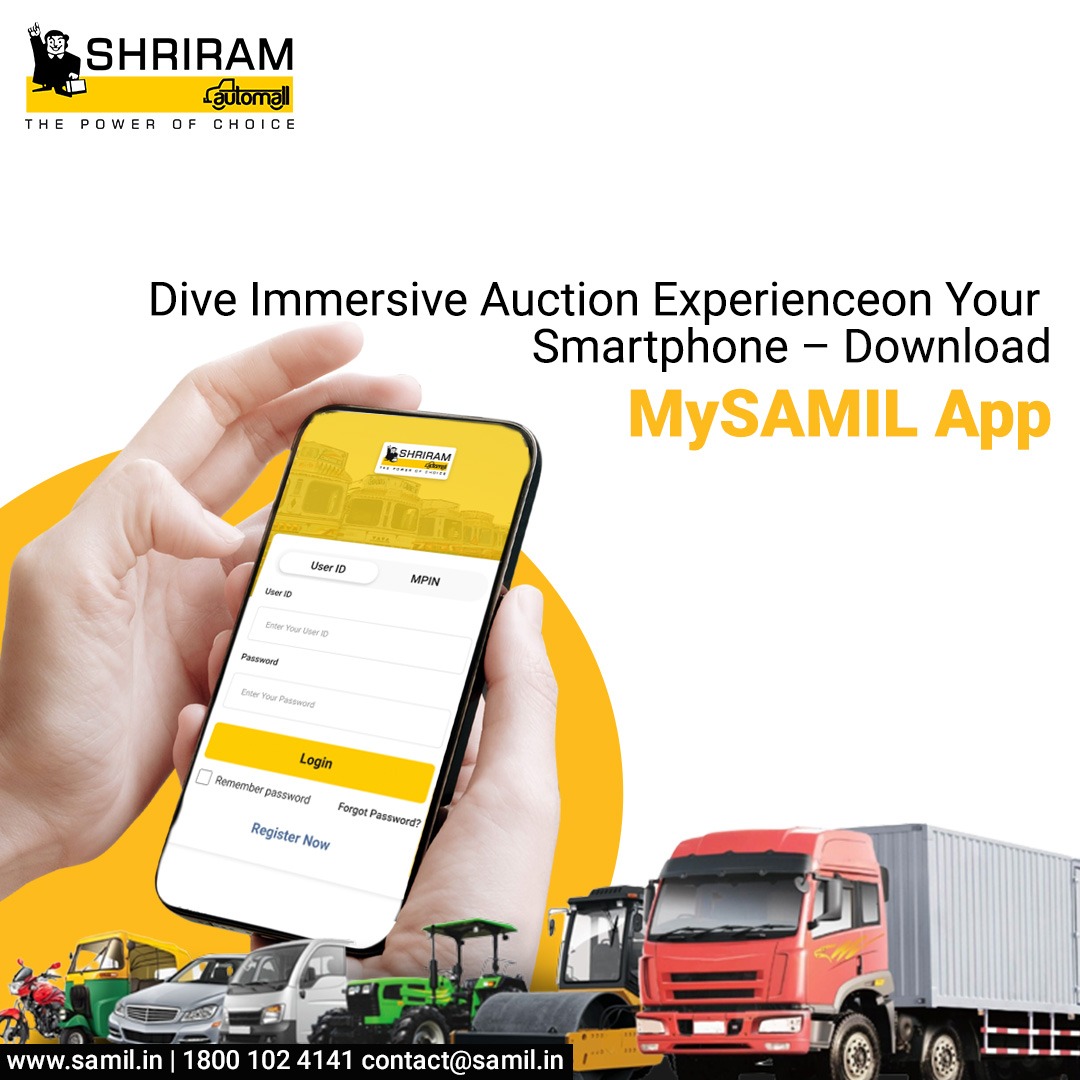 Dive into immersive auction experience right on your smartphone and participate in any live auction across 120+ Automalls pan-India. 
Download the MySAMIL App Now!
Android - bit.ly/GoogleMySAMIL
iOS - bit.ly/MySAMIL
#UsedVehicles #UsedEquipment #PhysicalAuction #Samil