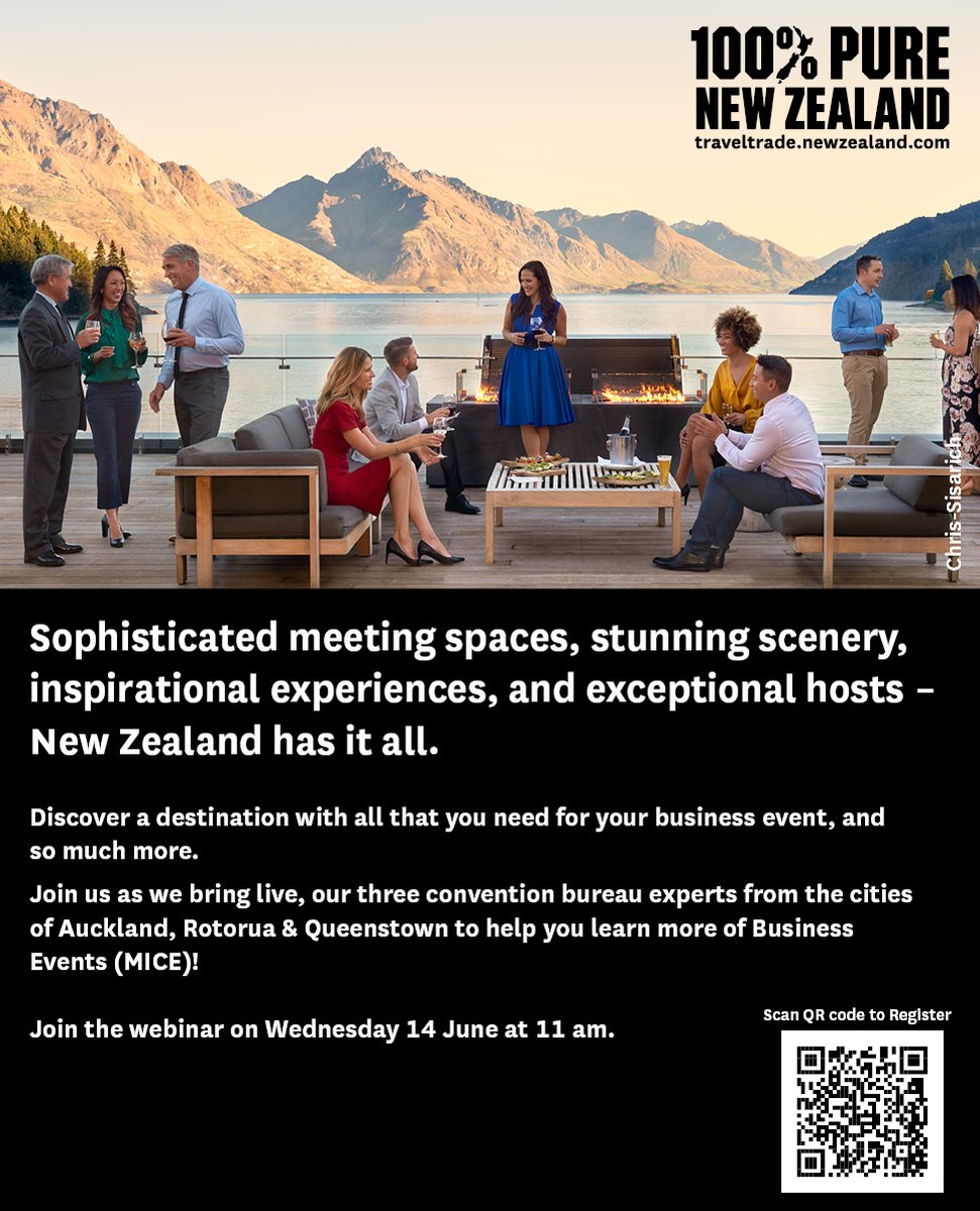 #New_Zealand

Discover a destination with all that you need for your business events and much more.

Join us for the webinar on Wednesday 14 June 11 am IST.

Register now - event.webinarjam.com/register/523/6…

#newzealand #webinar #mice #fit #businessmettings