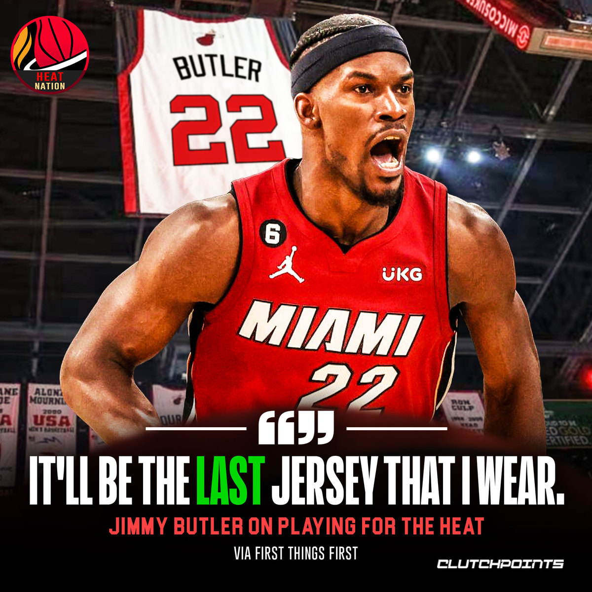 HeatNationCP's tweet image. When it’s all said and done, will we see Jimmy Butler’s number on the Heat rafters? 👀