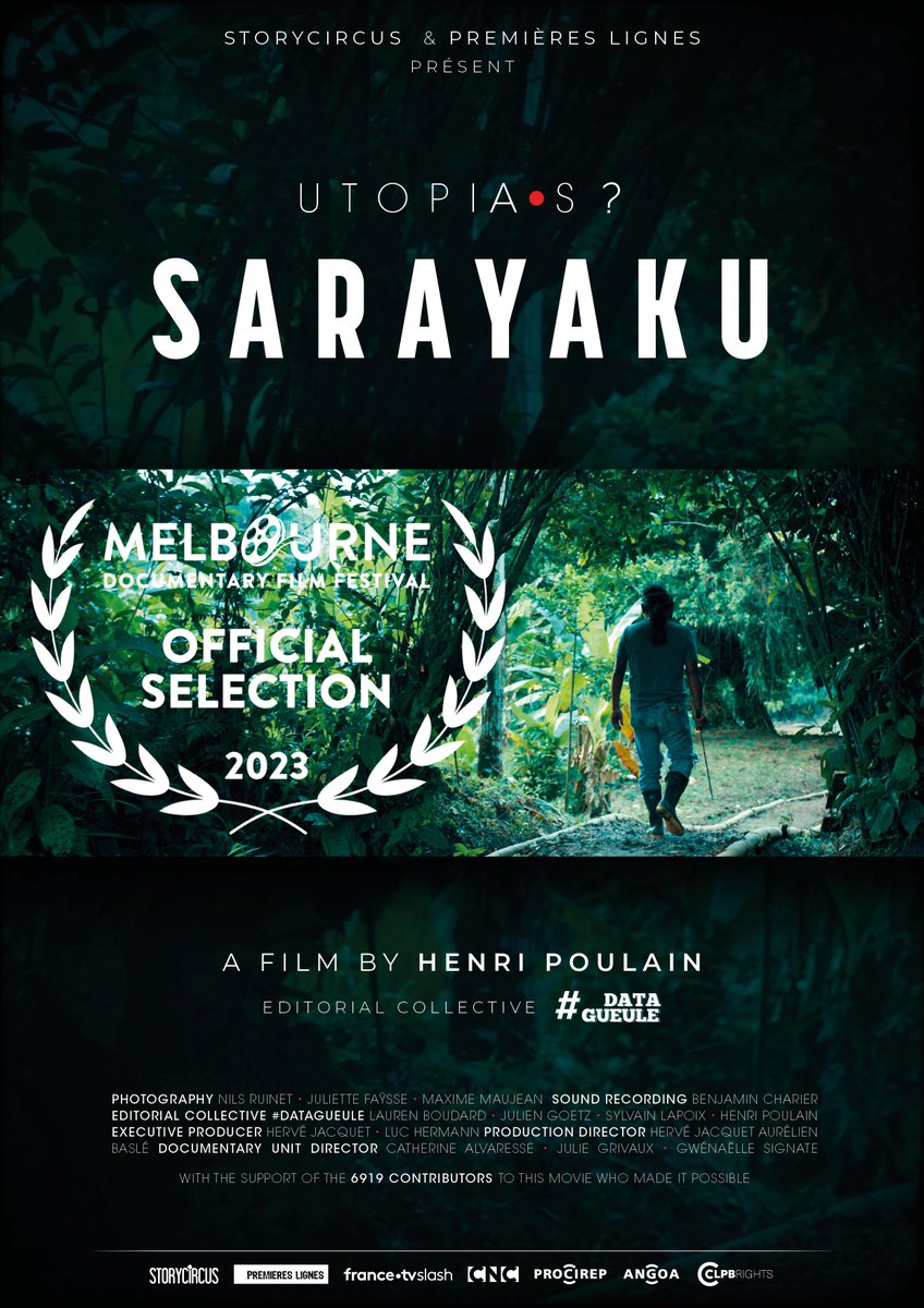 Joie ! We are very delighted to learn about the beautiful selection of Sarayaku at the magnificent Melbourne Documentary Film Festival. Thank you @MDFFest Melbourne Documentary Film Festival and Long live Sarayaku!