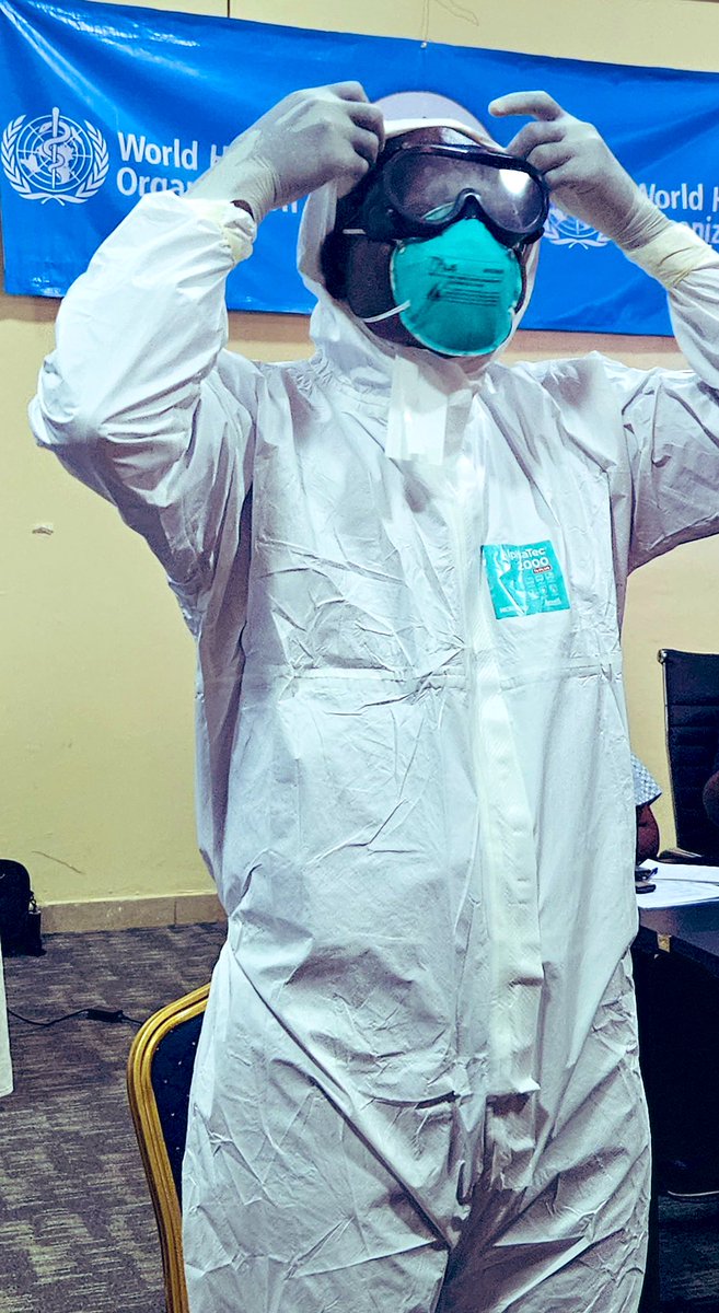 WHOKenya's tweet photo. Standardised #Donning & #Doffing with full #PPE reduces risk & prevents infection of healthcare workers. Appropriate communication & community engagement tactics leads to behavior change by communities during outbreaks.
The training that started in Machakos & Kisumu continues. https://t.co/xfmNo6DlEm