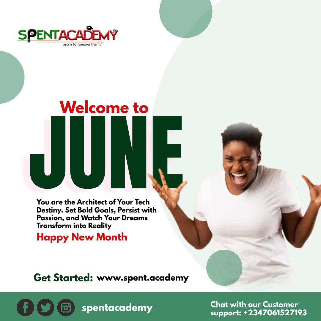 Spentacademy's tweet photo. "You are the Architect of Your Tech Destiny. Set Bold Goals, Persist with Passion, and Watch Your Dreams Transform into Reality. ๐๏ธ๐ป
Happy New Month @Spentacademy
#TechDestiny #BoldGoals #DreamsToReality" https://t.co/xSvoYrMEM8