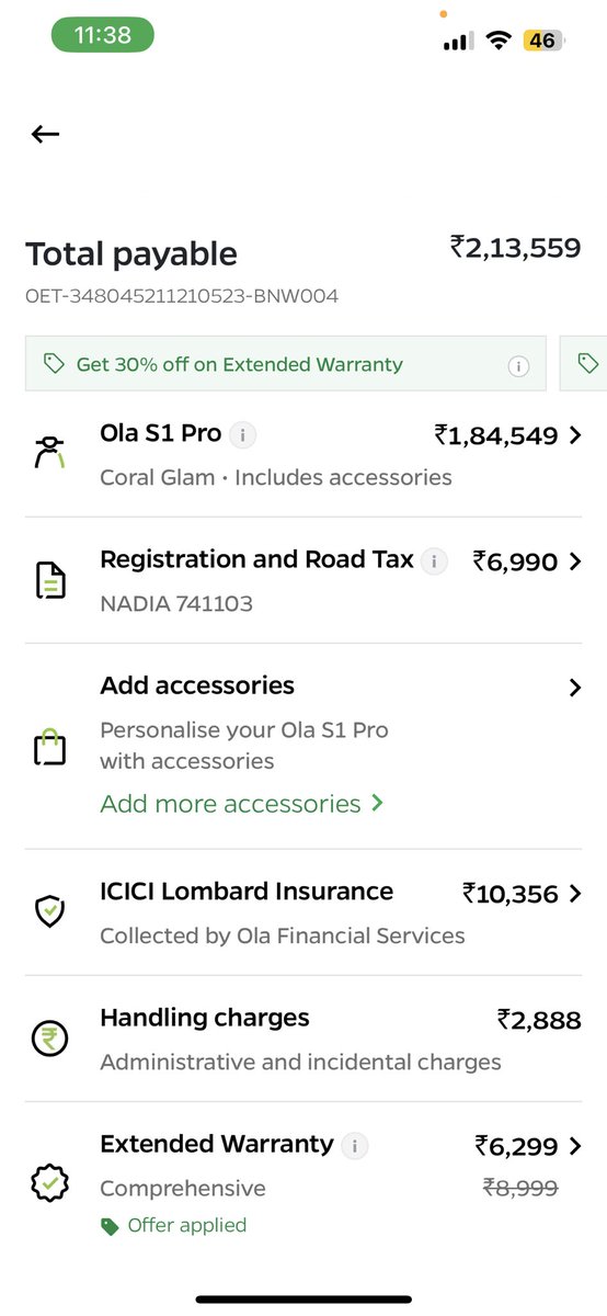 Dear @OlaElectric  i have purchased a ola s1 pro on 21st of may ,and i have been waiting for my delivery after 10 days u guys sent a mail that in oder to get my delivery I have to give u 15 thousand more to have my scooter as the fame 2 subsidy is been revised ,plz help