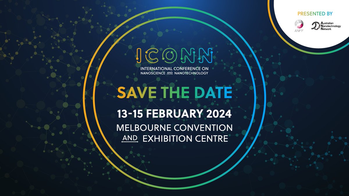 ICONN is back in Melbourne in February 2024! I am thrilled to co-chair with Sally McArthur @mca178. Supported by @ANFFHQ and Australian Nanotechnology Network <a href="/NanoJagadish/">Chennupati Jagadish</a>. Abstracts submission opening soon!
