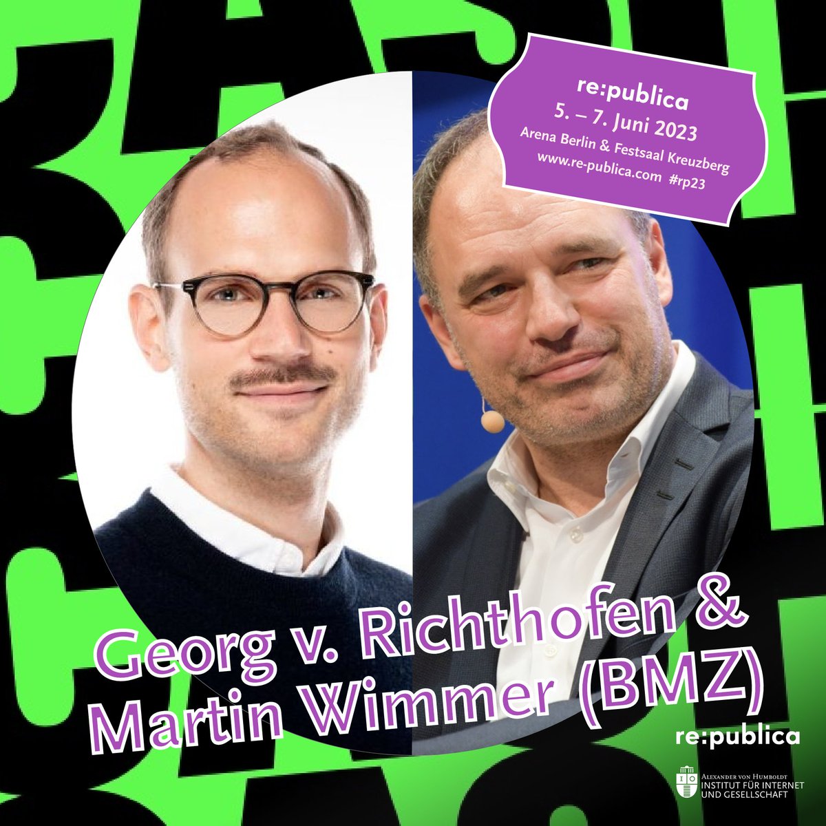 Die #Digitalisierung bietet reichlich Potenziale für den #Klimaschutz, aber wer soll das finanzieren? #LightningTalk am 6. Juni mit Georg v. Richthofen &amp; @SocEcoCulDig_MW auf der #rp23 zu Finanzierungsmöglichkeiten von #GreenTech im Globalen Süden.

Info 👉re-publica.com/en/node/3230