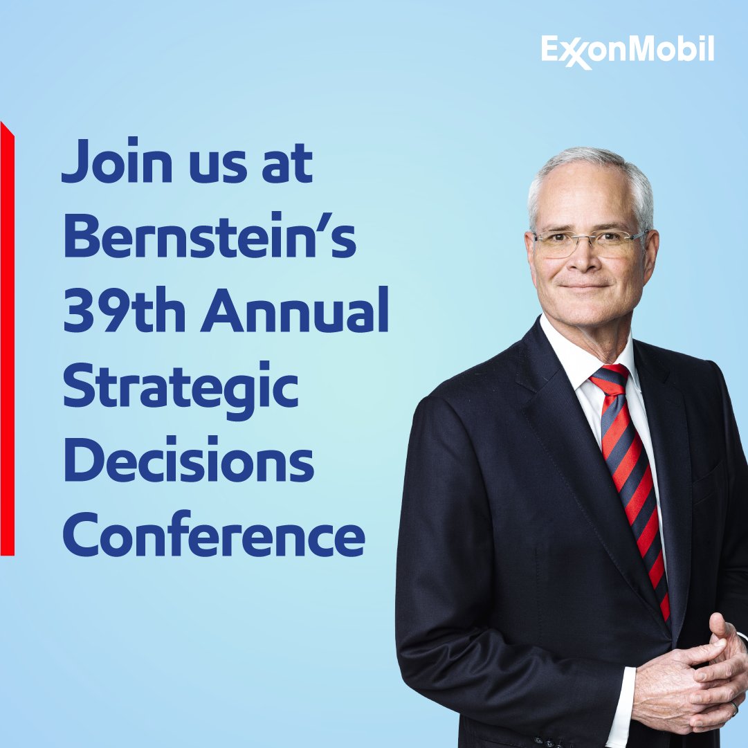 Bernstein 40th Annual Strategic Decisions Conference ExxonMobil on Twitter: "🎤 Today at 8:00 a.m. ET Watch Darren Woods live