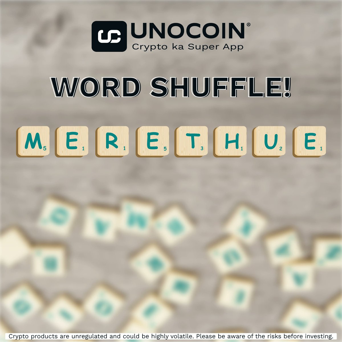 Unocoin's tweet photo. Unscramble the letters to reveal the name of a popular altcoin. Comment your answers and tag your friends!

#cryptoword #crypto #ERCtoken https://t.co/VUDBE3kqWV