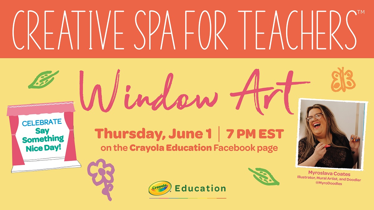 📺TUNE IN TONIGHT @ 7PM EST as artist Myro Doodles shares how we can turn our passions into careers ✨🌈. Then create affirming window art alongside Myro with 'Bee Kind to Myself' and 'Say Something Nice to Others'. 🐝🤗 Watch here: fb.me/e/2HUbgr73I