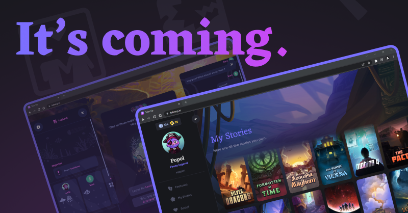[📢 NEWS 📢] Tales Up arrives on web browsers! You will soon enjoy all your adventures on your computer 💻.

📅 Excited? Keep an eye on your notifications, the beta is coming soon. 🎮🔥

#TalesUp #InteractiveAdventure #WebBrowser #VideoGame #NarrativeGame #RPG