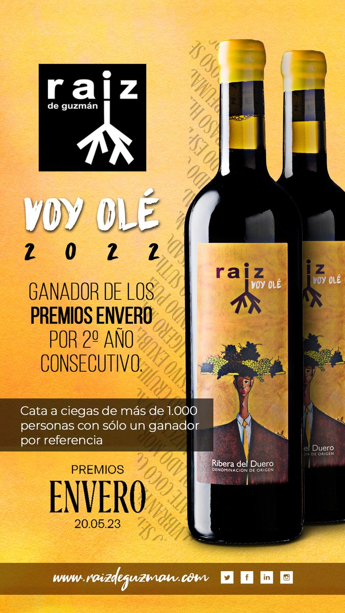 Hoy 'Vamos Olé'!!!

#PremiosEnvero @PremiosEnvero 

#VinosRaíz #RiberadelDuero #Vino #Enoturismo