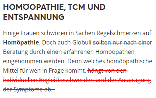 Nein @mdrde, es ist egal welche Globuli man nimmt, denn kein Mittel der #Homöopathie kann bei Regelschmerzen (oder sonstigen Beschwerden) helfen. Das da unten sind medizinische Falschaussagen!
mdr.de/brisant/ratgeb…