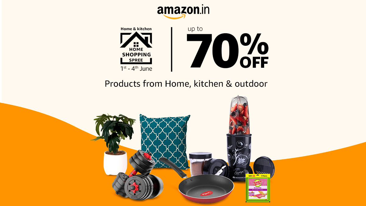 Get ready for the ultimate shopping spree. Home shopping spree is live now from 1st to 4th June. Grab top deals on Home, Kitchen and Outdoor and get Flat Rs 100 off . Hurry, shop now! #homedecor #amazondeals #amazonhome #amazonindia #amazonhomefinds #amazonseliya…