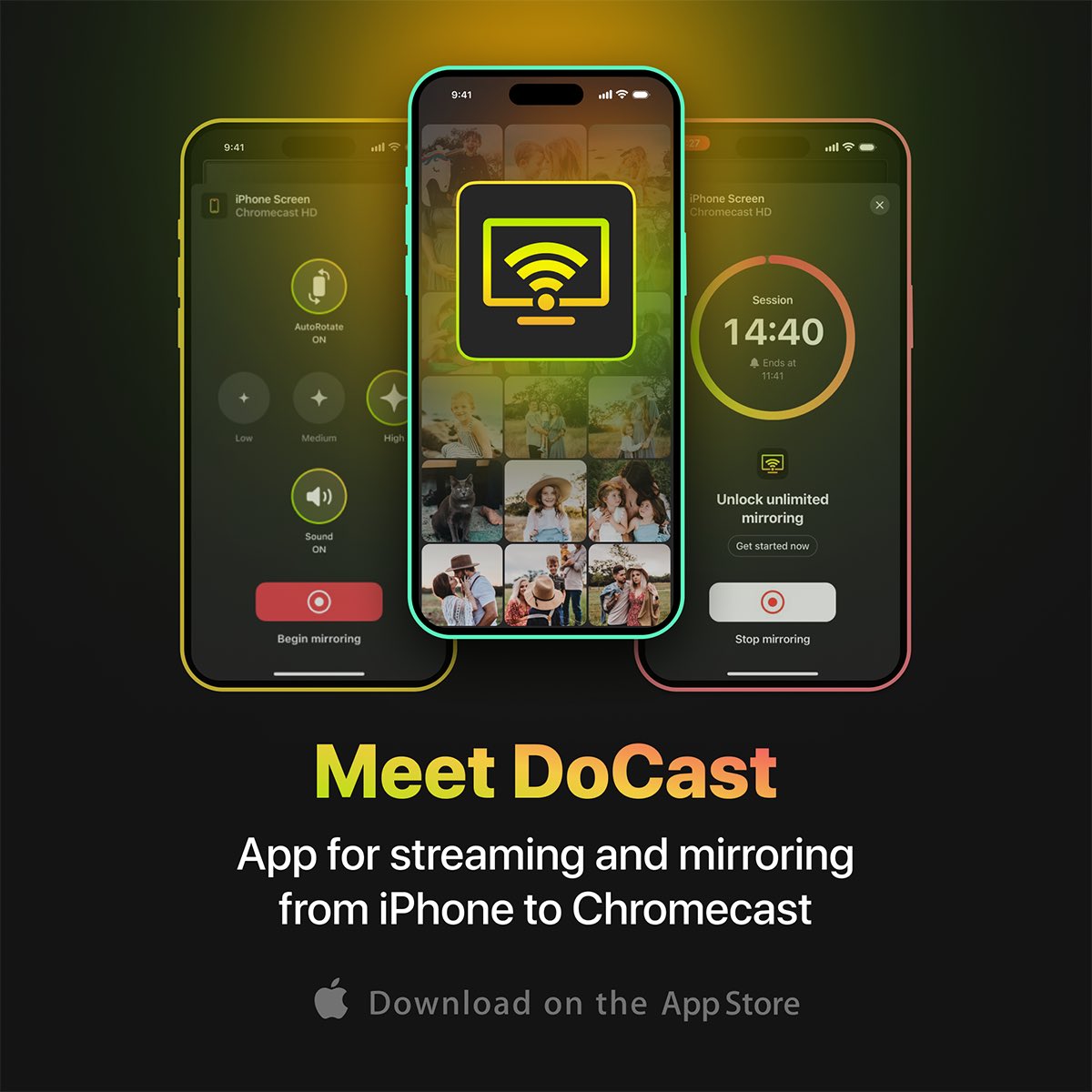 DoCast has finally been released. Mirror your iPhone and stream to Chromecast. High quality, low delay. 2 weeks of free trial, and a gift for annual and lifetime subscribers.

Get it from the App Store: apps.apple.com/us/app/docast-… 

#chromecast #mirror #mirroring #stream #streaming