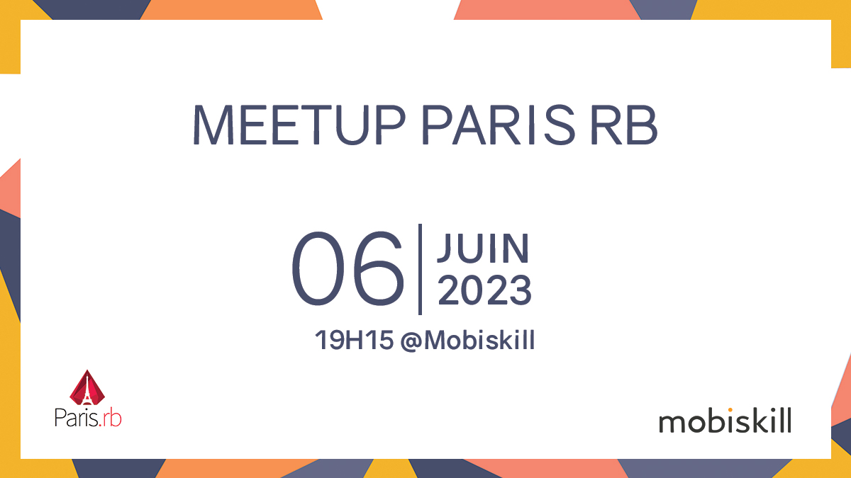 Rdv le 6 juin pour le prochain #meetup Paris RB.
Au programme :
⚡ Bearer: Open Source Security AnalyzerMaxence Malbois
💬 Reporting errors internally with Rails 7
meetup.com/fr-FR/paris_rb…
#rubyonrails #RoR