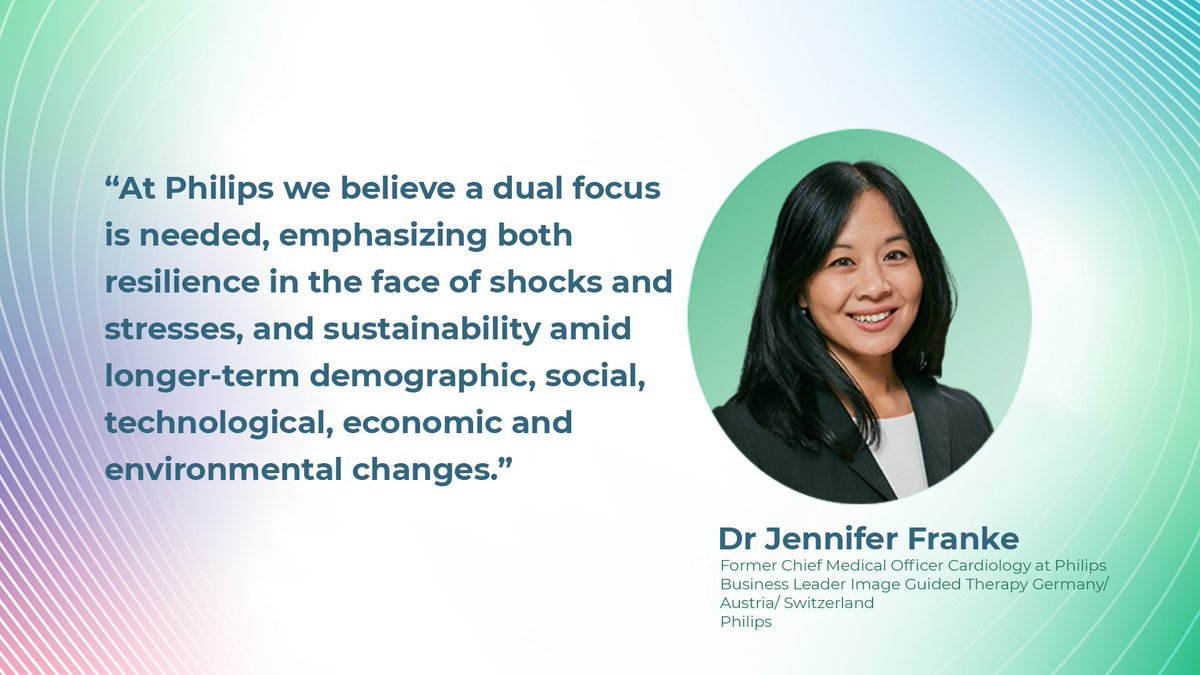 💬 Dr. @Franke_Jen shares on the dual focus on #resilience and #sustainability during the #MedTech Innovation: Addressing Healthcare System Inefficiencies and Workforce Constraints parallel session at #MTF2023