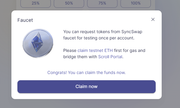 ▫️ Retweet this tweet : x.com/syncswap/statu…
▫️ Click on Faucet at top right
▫️ Click on "Claim now"
▫️ Complete some swaps
▫️ Add some liquidity at syncswap.xyz/pool