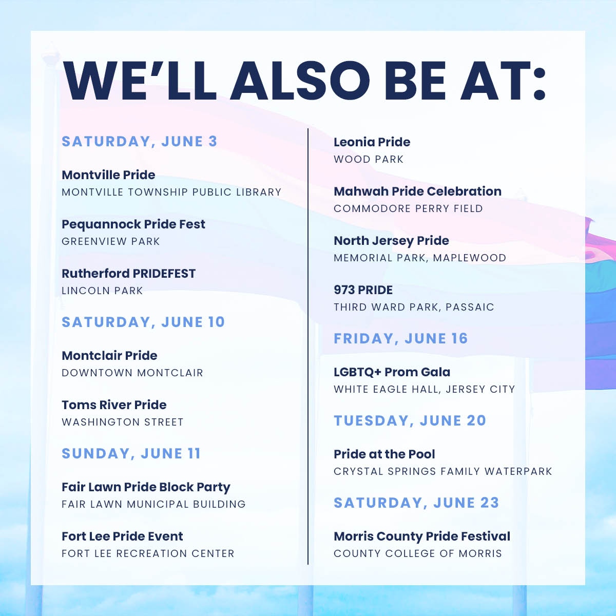🏳‍🌈 HAPPY PRIDE MONTH! 🏳‍🌈 Want to celebrate but don't know what to do or where to go? We've got you covered. ✨🌈 gsequality.org/2023-pride-eve… 🌈✨ Click 👆 to RSVP for our featured Pride events & learn about all the other events happening around Jersey this month (and beyond)!