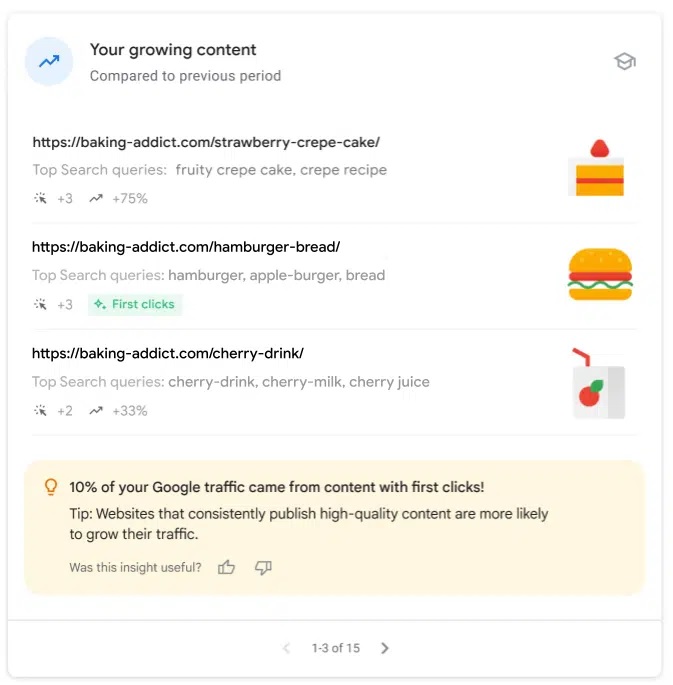 #Update Google Search Console Insights added your growing content report. This new report is designed to help those who have not associated their Search Console Insights property with their Google Analytics property. 
#content #google #searchconsole #gsc #googleupdate