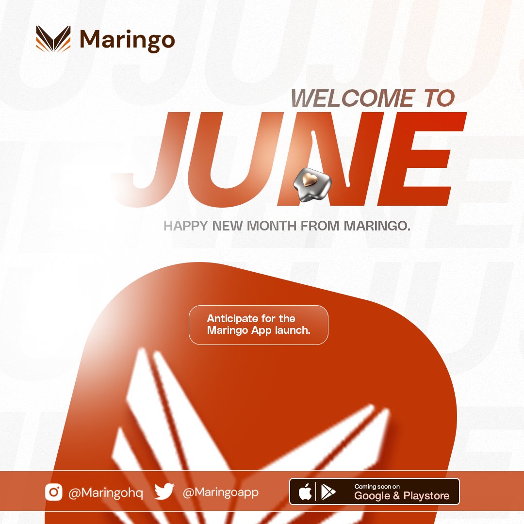 Welcome to the month of June

Enjoy the best things of the month

PS: Anticipate the Maringo App Launch

#applaunch #startup #newmonth