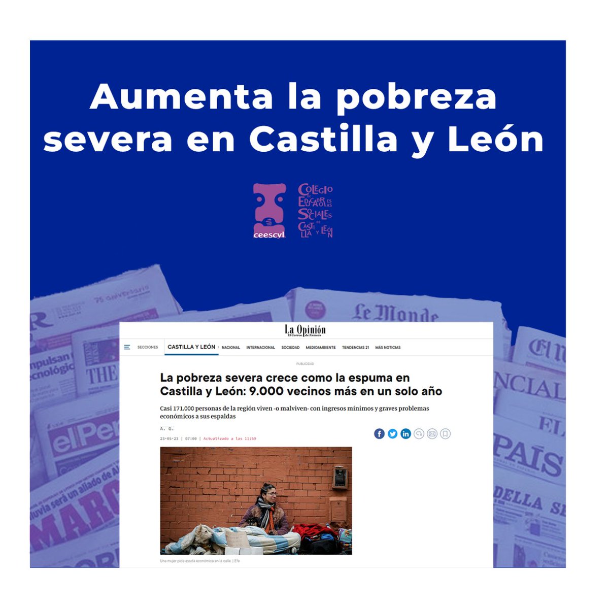 170 778 personas se encuentran en pobreza severa en nuestra comunidad, un dato totalmente desolador. 😞

Os dejamos la noticia aquí para más información ➡️ cutt.ly/Ywwwxgqq

#educaciónsocial