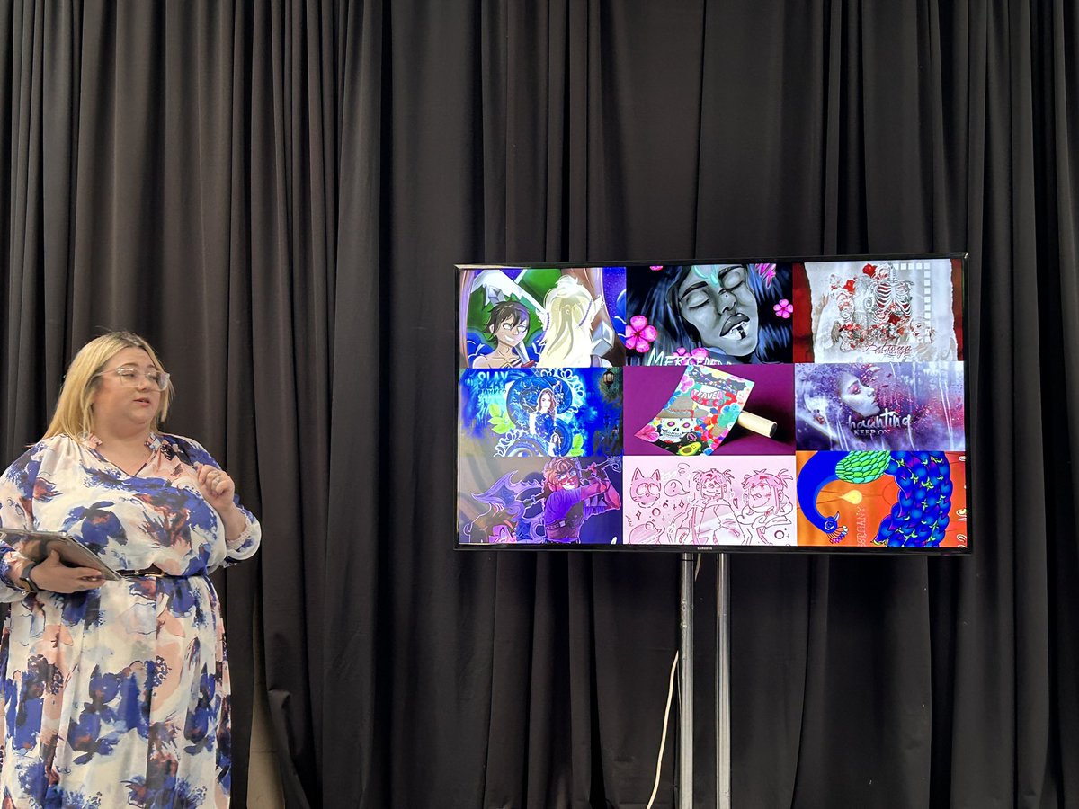 Linzi_Holliday's tweet image. @Hawick_HS’s Mrs Anderson shared the HHS Digital Creative Arts course at the Inspiring Festival today. Showing how she is getting learners workplace ready for digital careers 
Using real life experiences + industry links. Fab work from our Learners - so inspirational. #HEARD