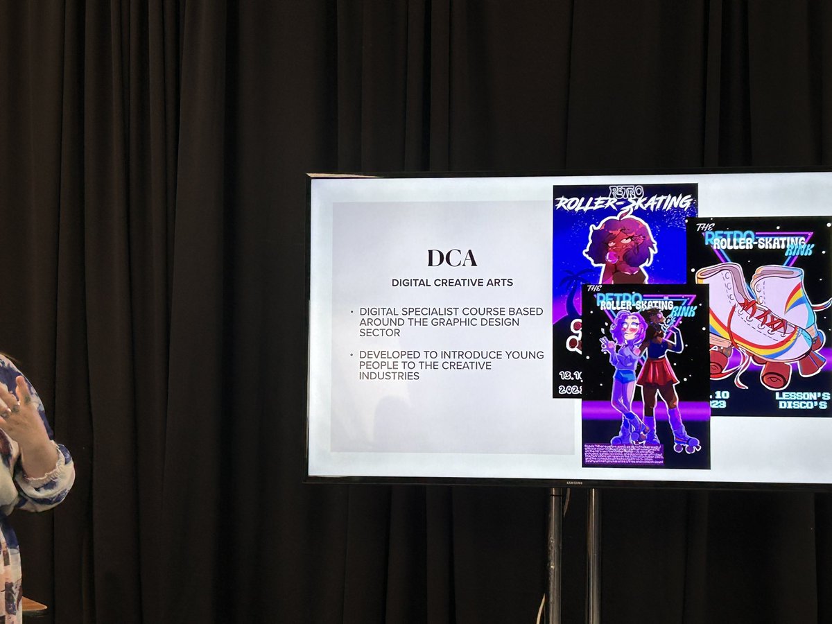 Linzi_Holliday's tweet image. @Hawick_HS’s Mrs Anderson shared the HHS Digital Creative Arts course at the Inspiring Festival today. Showing how she is getting learners workplace ready for digital careers 
Using real life experiences + industry links. Fab work from our Learners - so inspirational. #HEARD