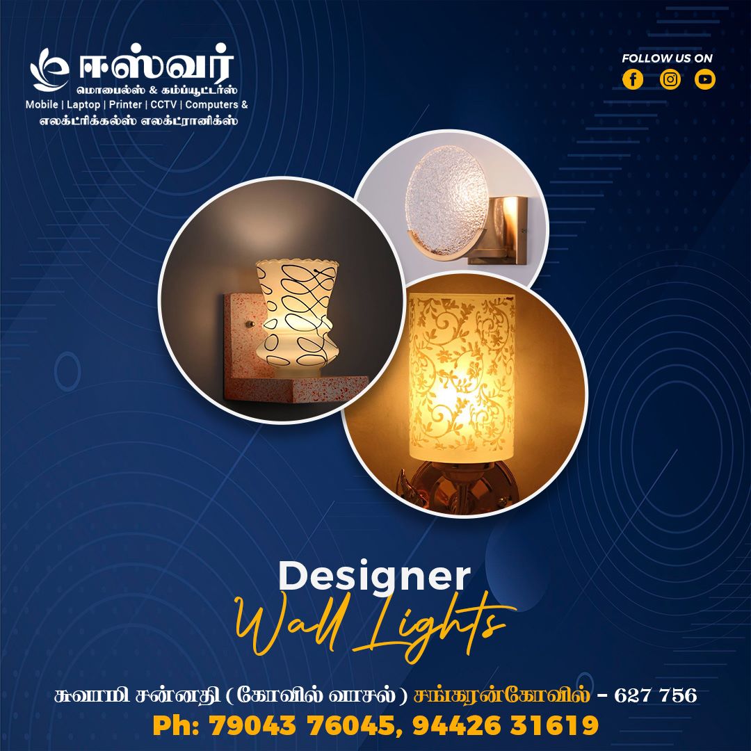 Eswar Lights will transform your space! Our designer lighting collection brings elegance to every room. From exquisite chandeliers to sleek modern fixtures, we illuminate your style. 
.
.
.

#designerlight #designerlights #eswar #designerwalllight #walllightdesign #walllight