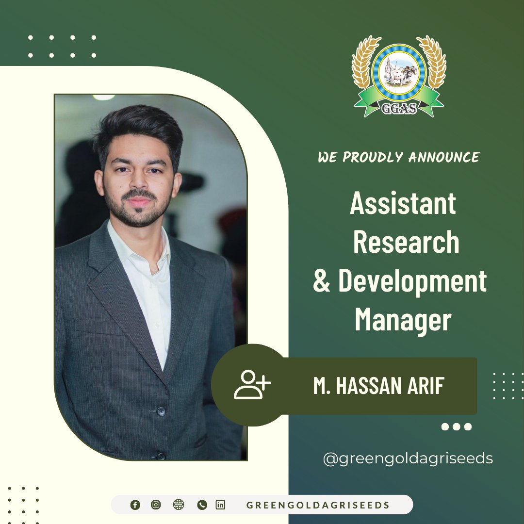 We extend a warm welcome to our new Assistant Research & Development Manager! 
#Greengoldagriseeds #seeds #agriculturelife #agriculture #agribusiness #agribusiness #business #innovation #team #development #projects #businessdevelopment #researchdevelopment #leadership #work