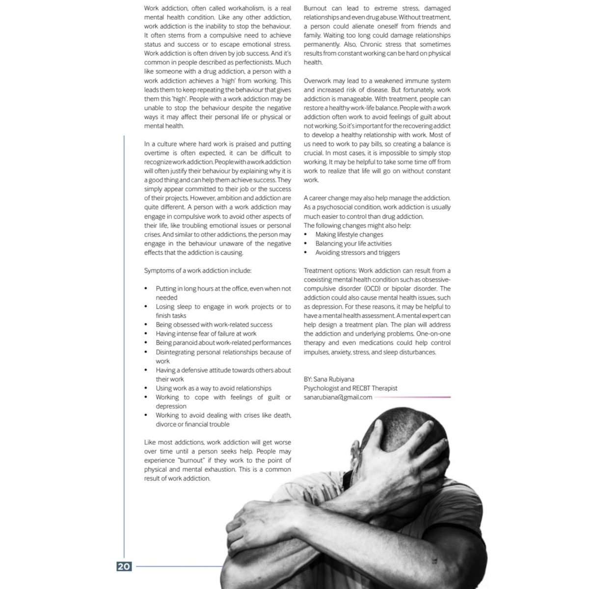 My article on “Let’s talk about Work Addiction” for Aura Magazine, June 2023.

flipmagazine.standardtouch.com/aura/2023/June…

#workaddiction #workaddict #workaholic #poorworklifebalance #unhealthyworkhabits #burnout #burnoutprevention #burnoutrecovery #corporate #bussiness #job #jobs #worklife