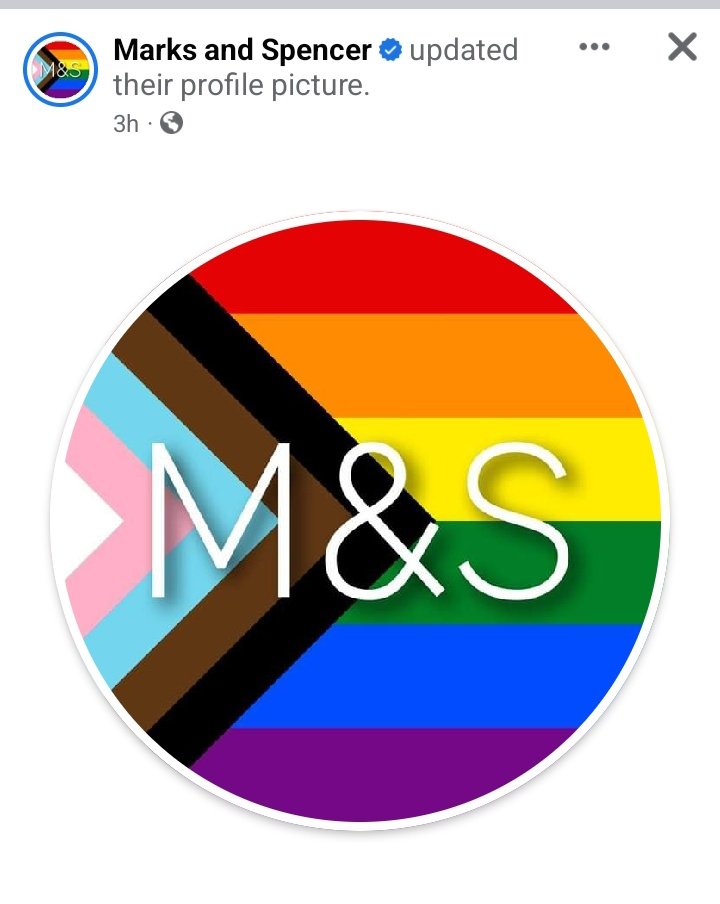 M&S supporting mutilating children & pedos.
Woke & cashless 
I'm done! 
@marksandspencer is it straight pride next month ???
