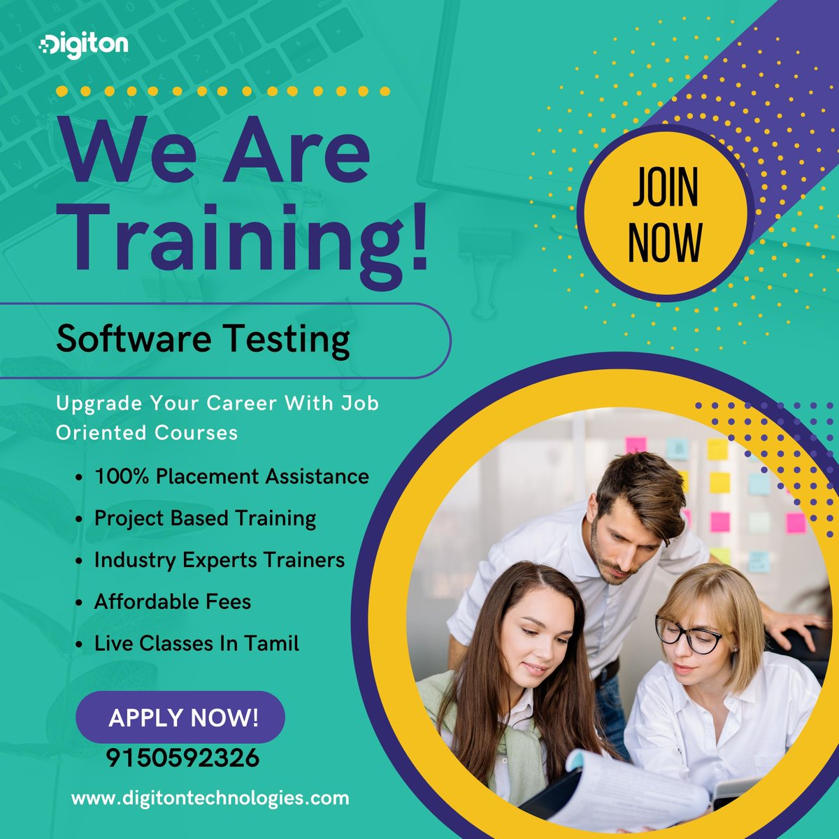 digiton_tech's tweet image. Digiton offers a range of software testing courses that covers both manual and automation testing techniques. #seleniumtesting #automationtesting #softwaretestingtraining #traininginstitute #freshers #job #fresherjob #chennai #tamilnadu #digitontech #digitontechnologies #walkin