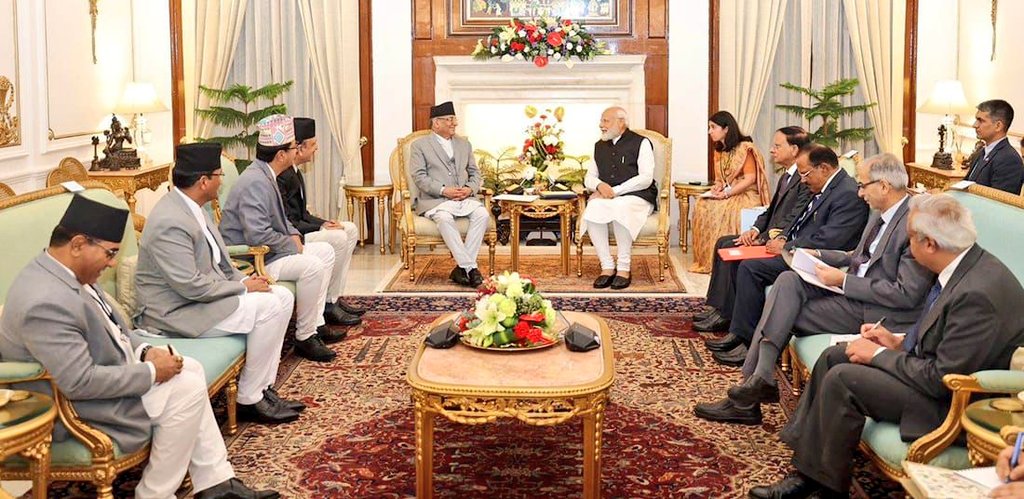 Delhi: Indian, Nepal PMs hold talks.