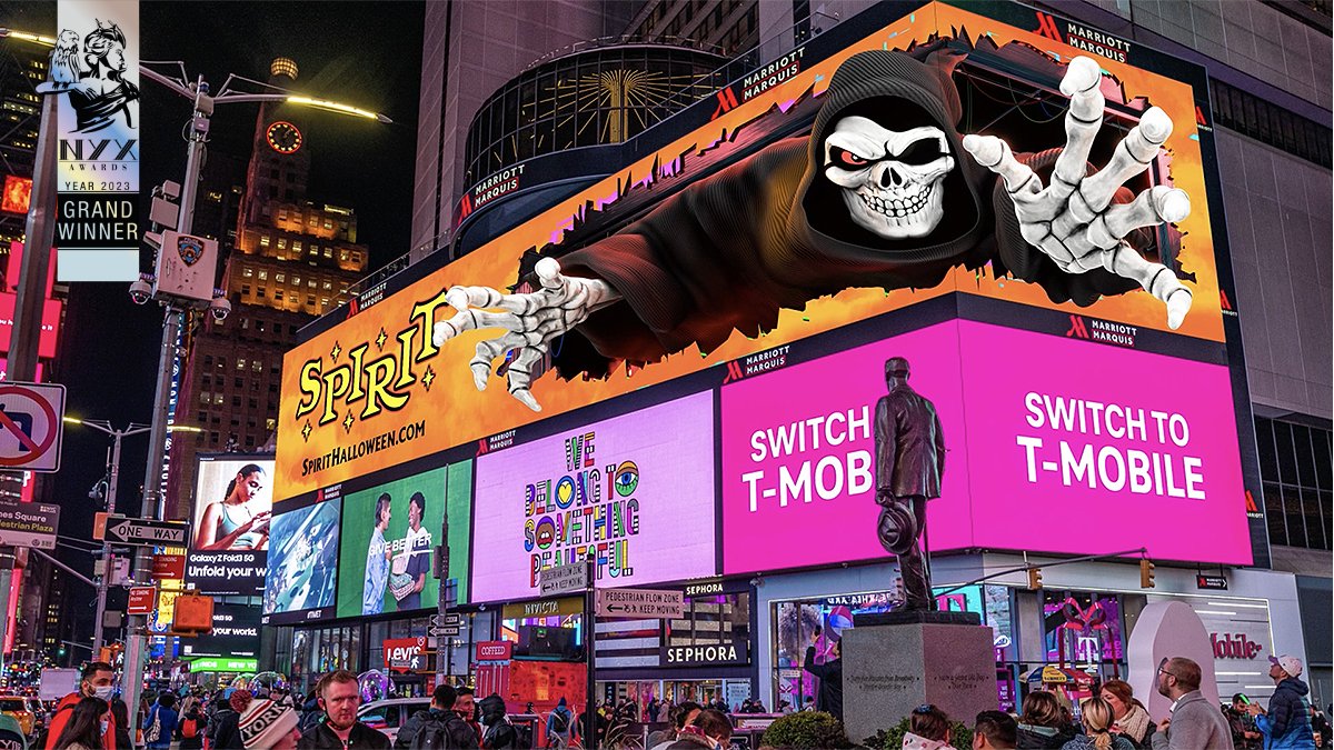 𝟐𝟎𝟐𝟑 𝐍𝐘𝐗 𝐌𝐚𝐫𝐜𝐨𝐦 𝐀𝐰𝐚𝐫𝐝𝐬 𝐖𝐢𝐧𝐧𝐞𝐫 🇺🇸

Times Square Halloween Billboard by @GrooveJonesXR 

Winner's Page: tinyurl.com/2s45sptd
Enter today: nyxawards.com

#NYXAwards #MarcomAwards #VideoAwards #advertisingawards #billboard #animation