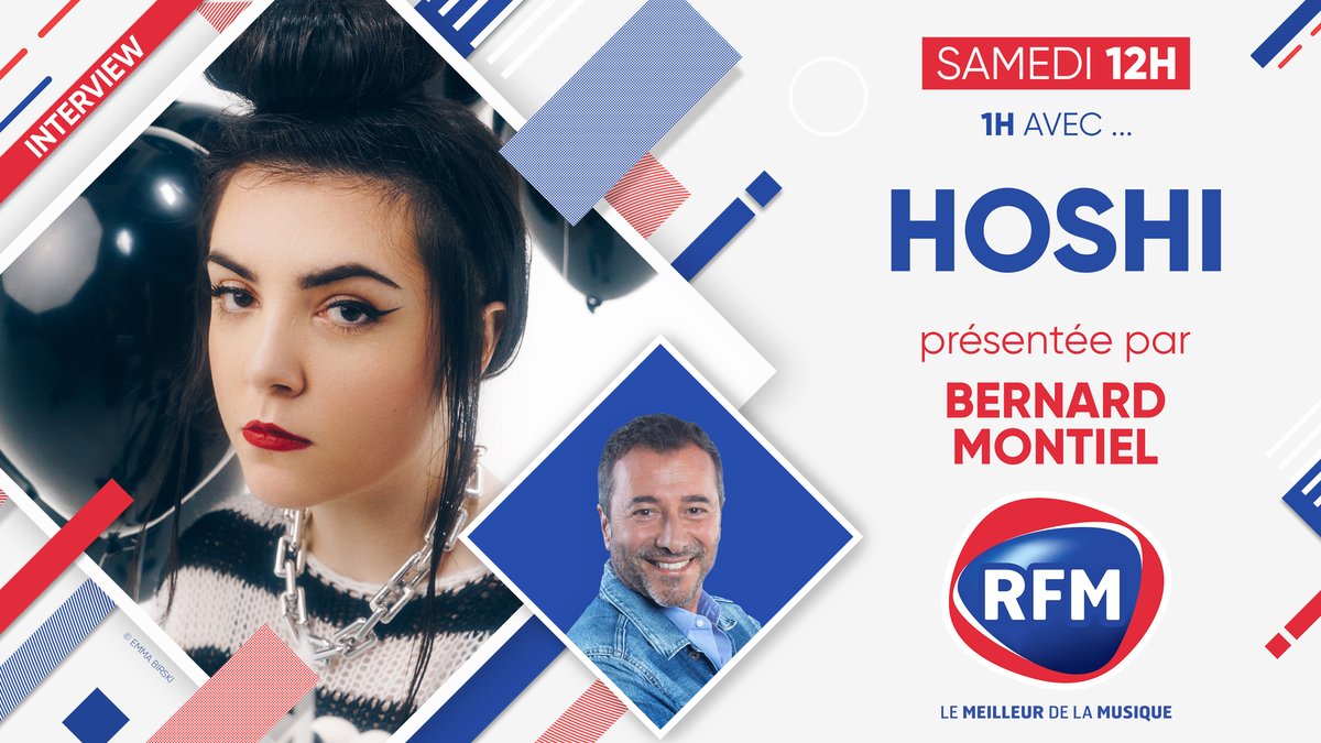 [#Interview] 🎙️ SAMEDI, à 12h, @bernard_montiel passera #UneHeureAvec @HoshiOfficial sur #RFM à l'occasion de son retour avec #MauvaisRêve, 1er extrait de son futur album dont la sortie est prévue pour la rentrée ! 🎶 #RestezALécoute